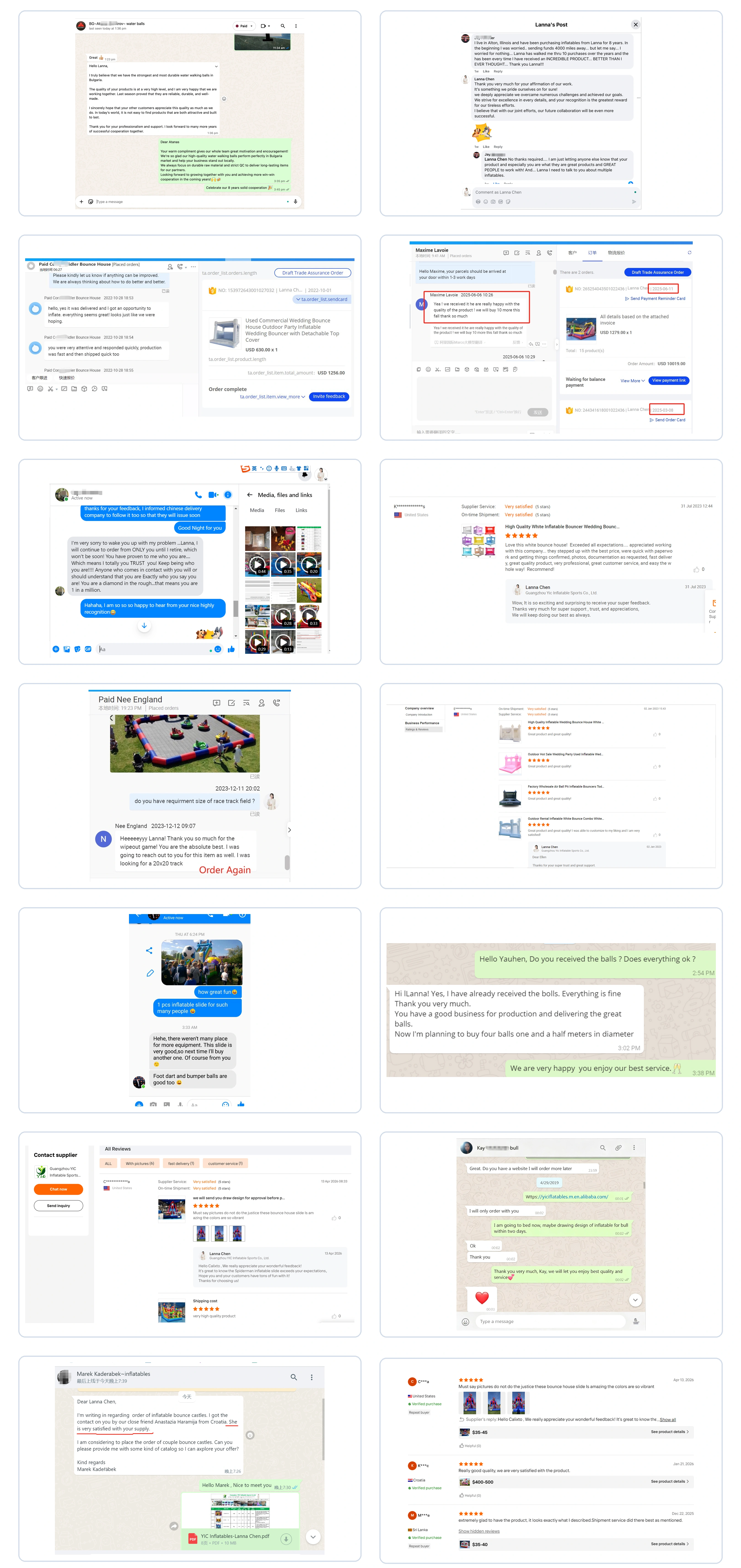 Customer feedback and buyer conversations for YIC Inflatable Sports