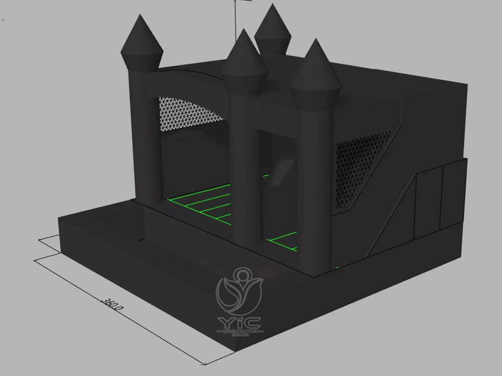Black bounce house product photo 5