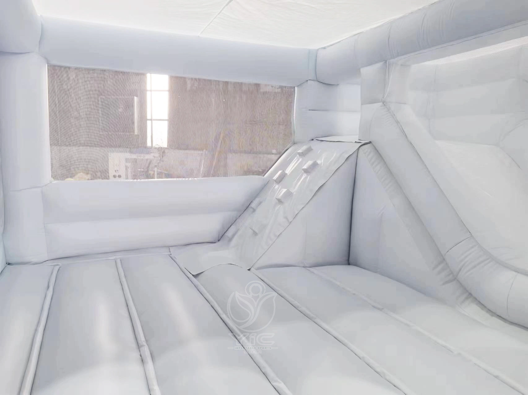 All white bounce house with slide product photo 5