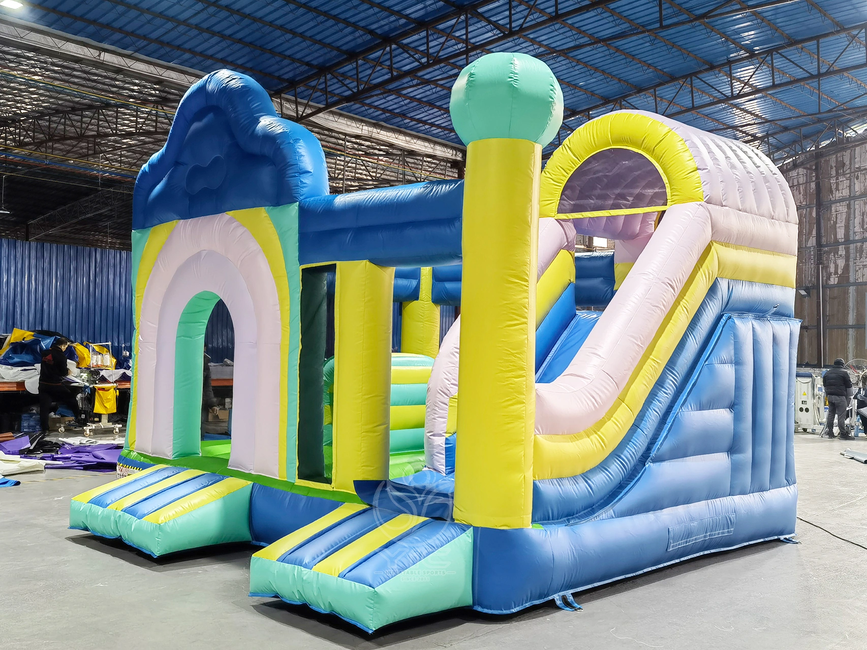 Pastel bounce house slide product photo 2