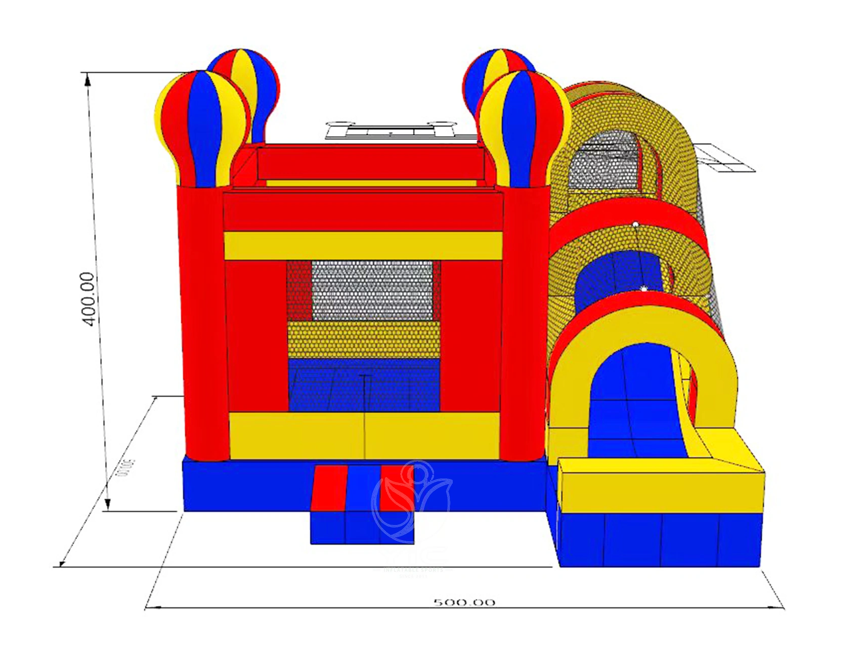 Hot air balloon slide and hoop bouncer product photo 5