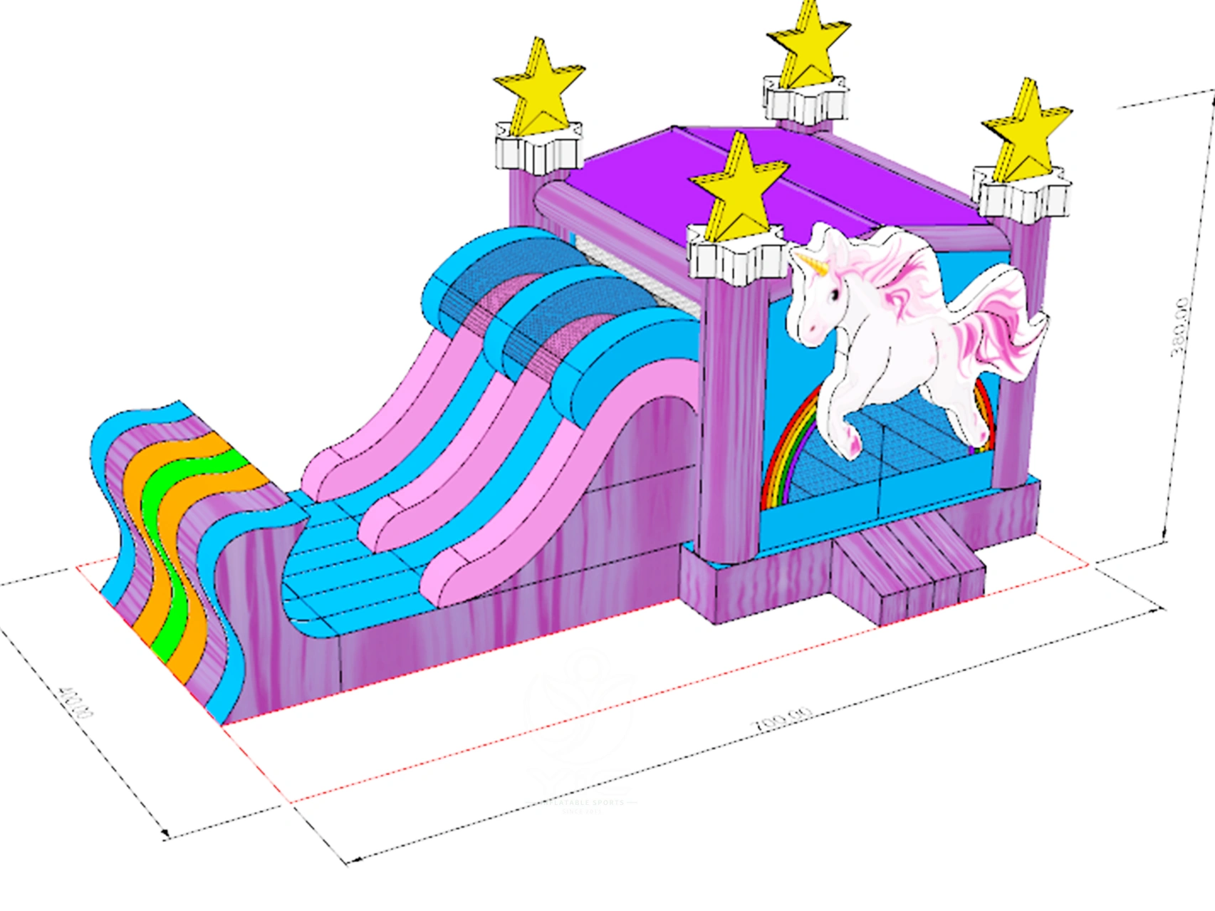 Unicorn bouncer with slide product photo 5