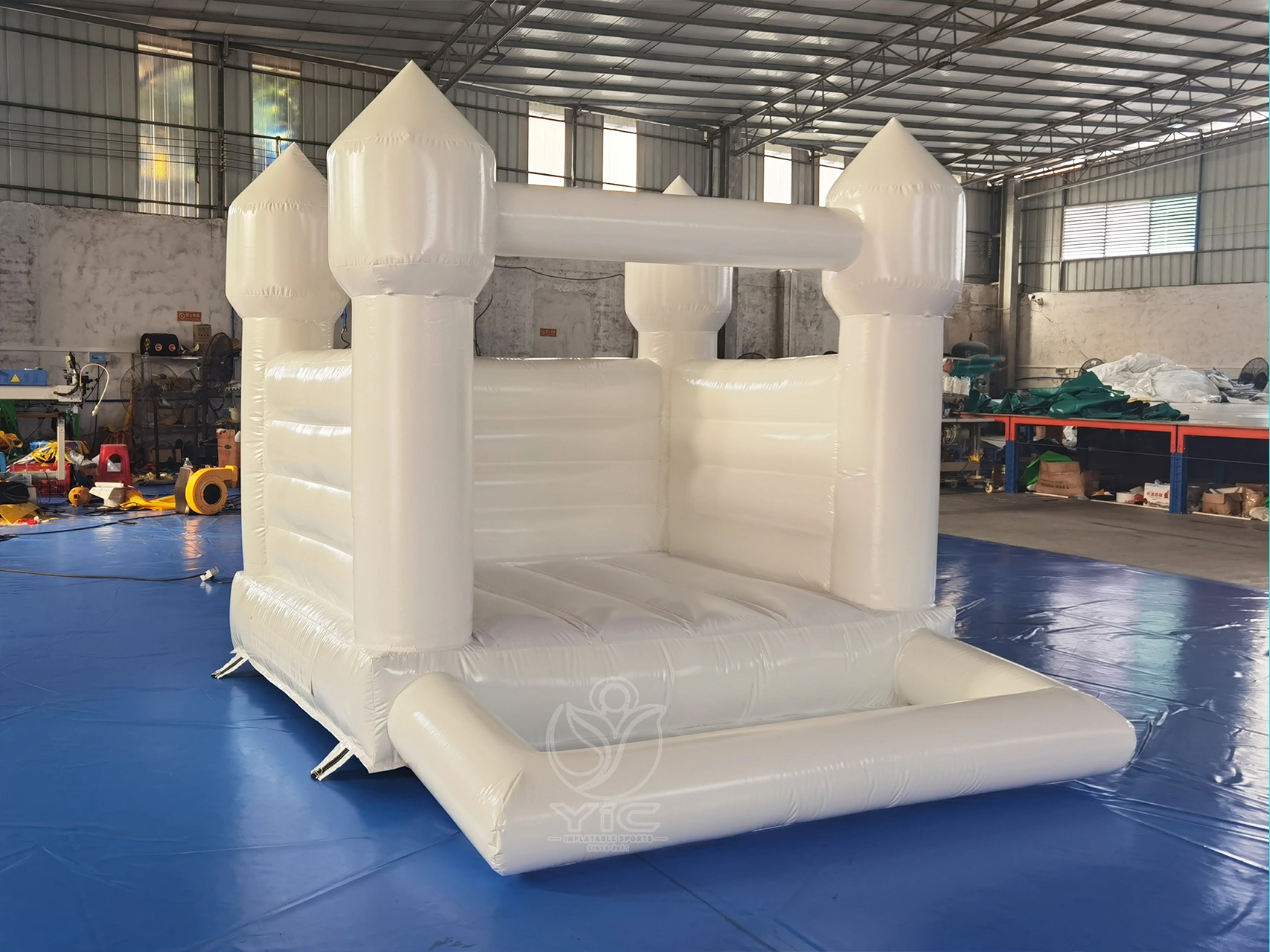 Modern white bounce houses