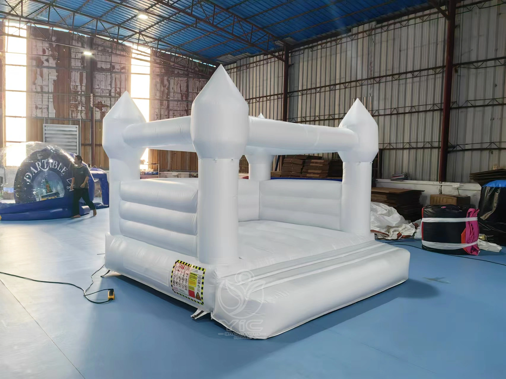 Commercial grade white bounce house product photo 2
