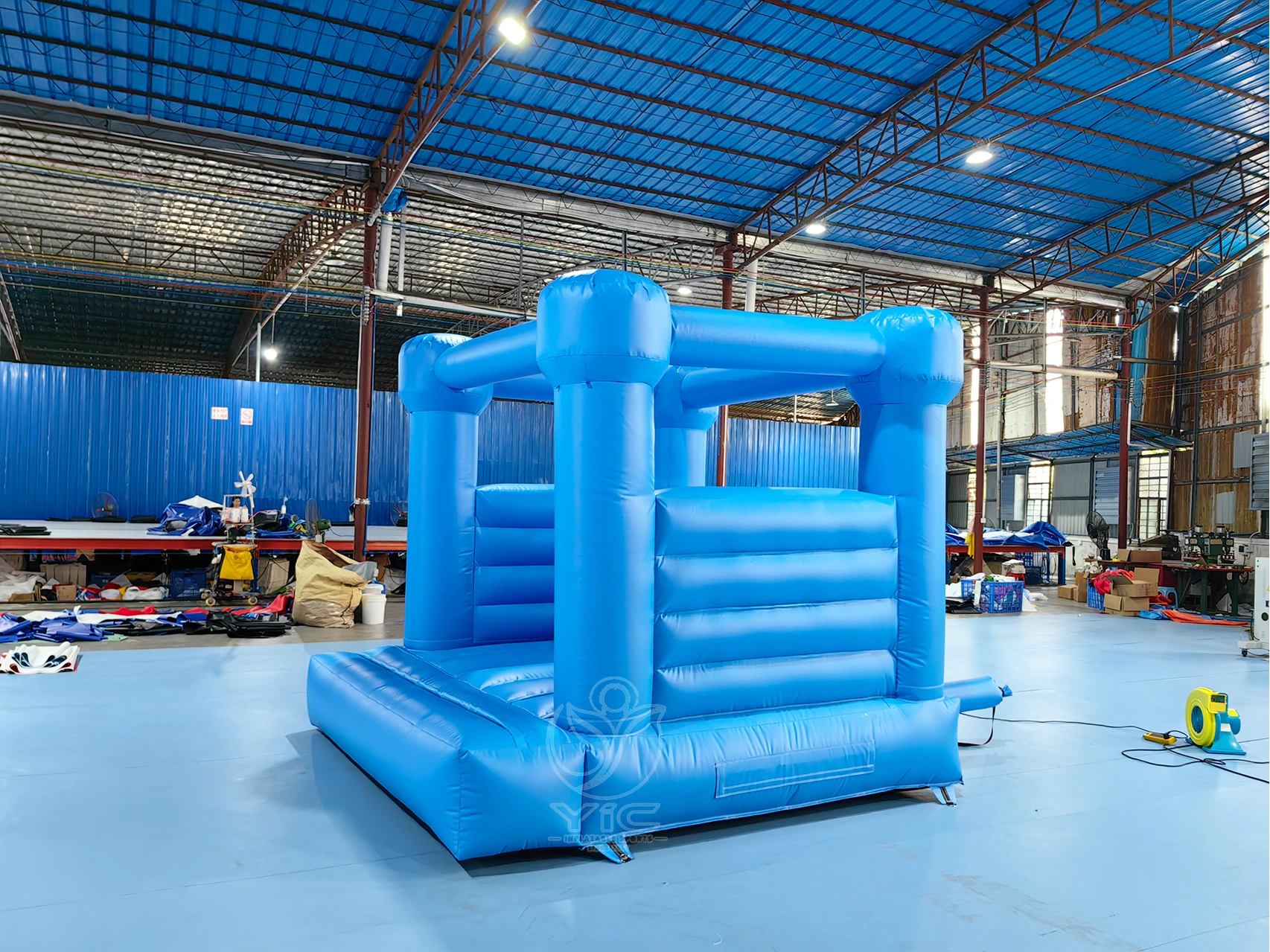 Solid blue bounce house product photo 4