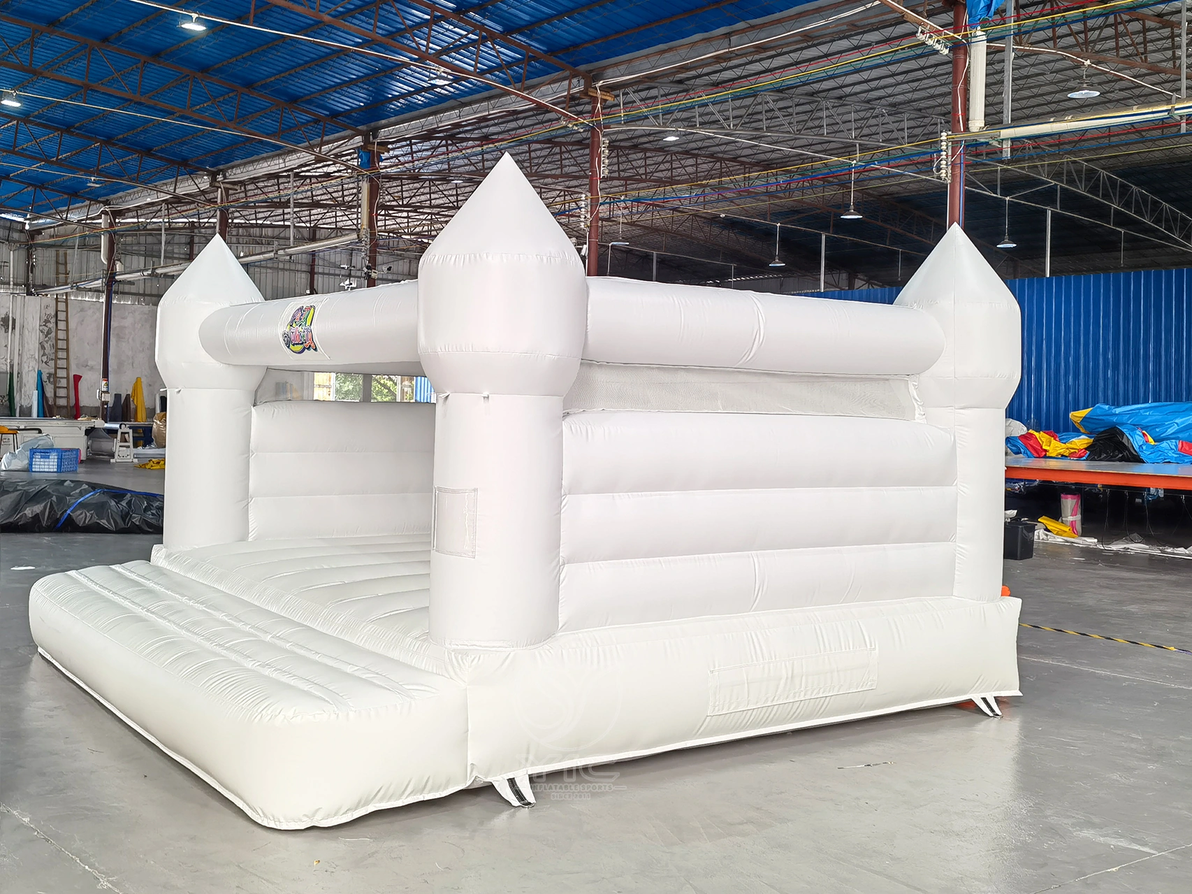 White wedding bounce house