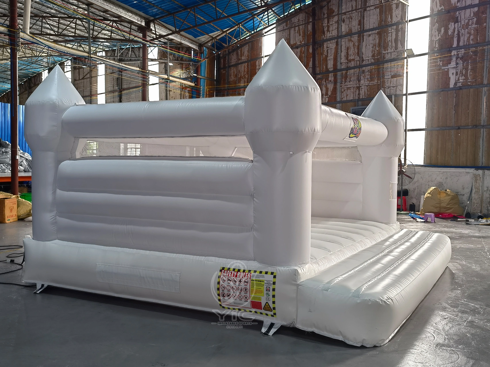 White wedding bounce house product photo 2