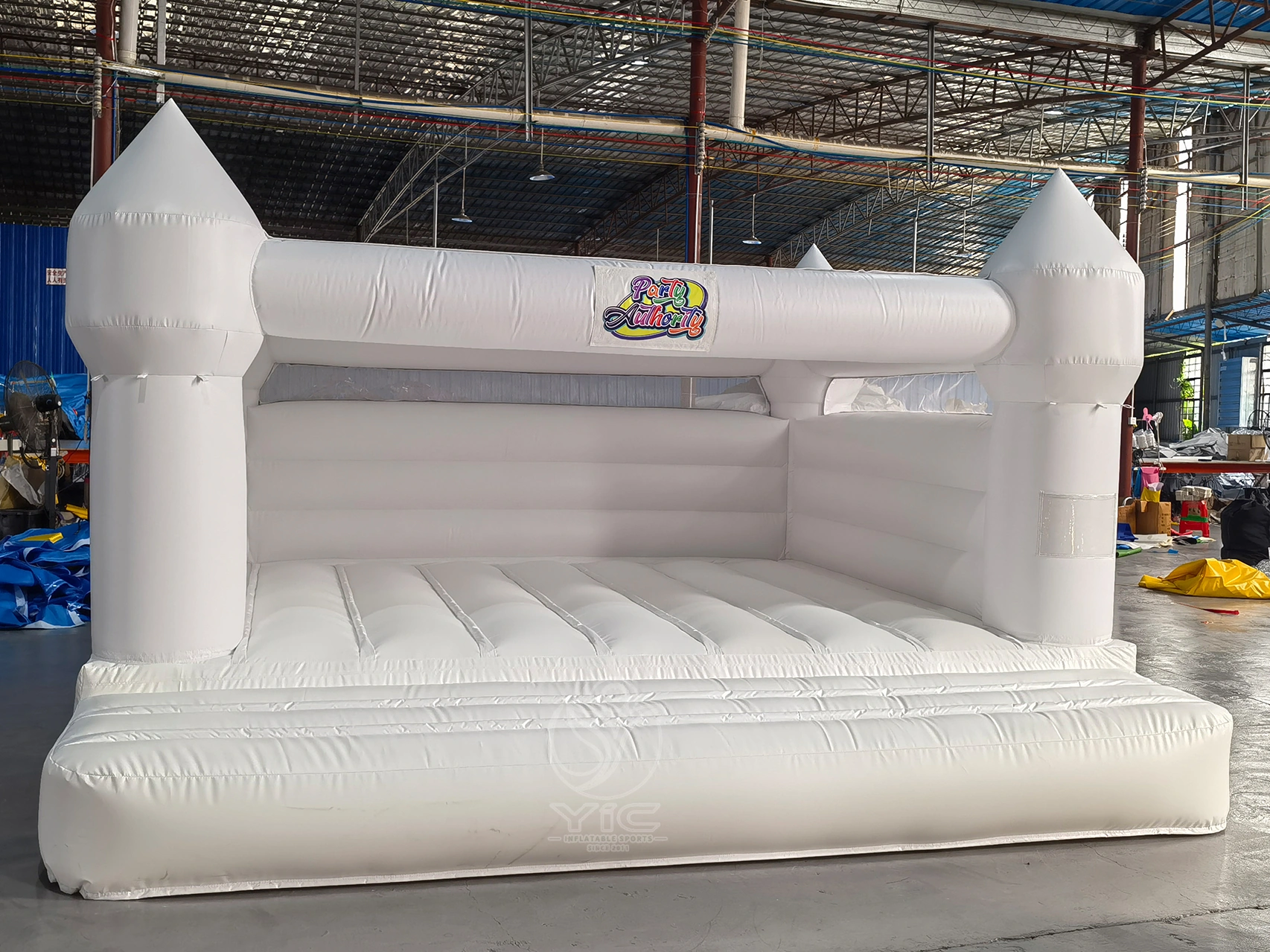 White wedding bounce house product photo 3