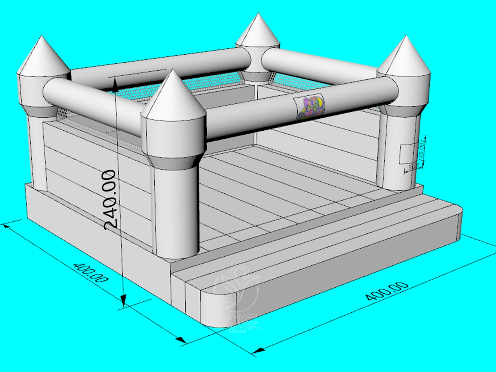 White wedding bounce house product photo 5