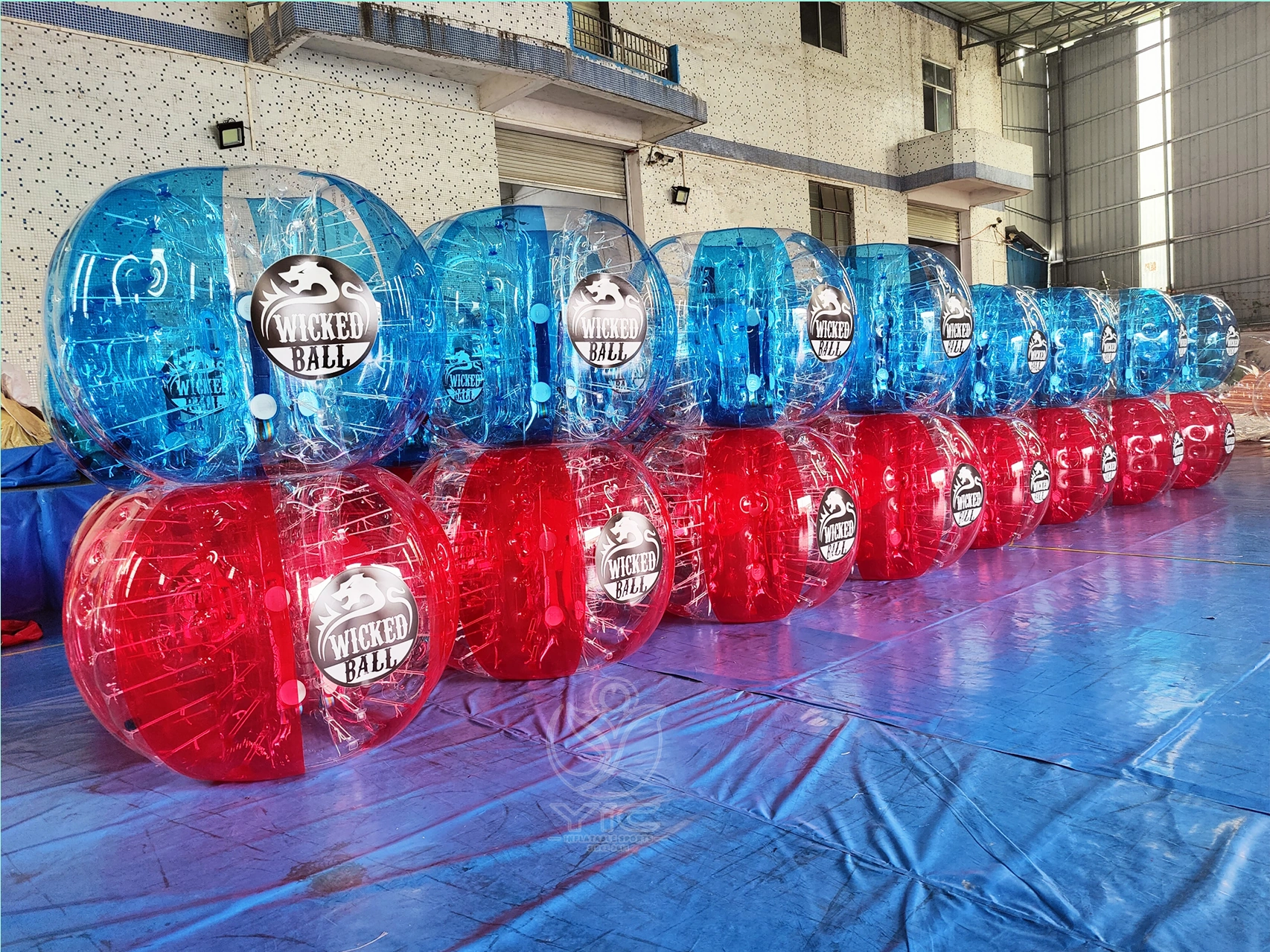 Inflatable bubble soccer ball