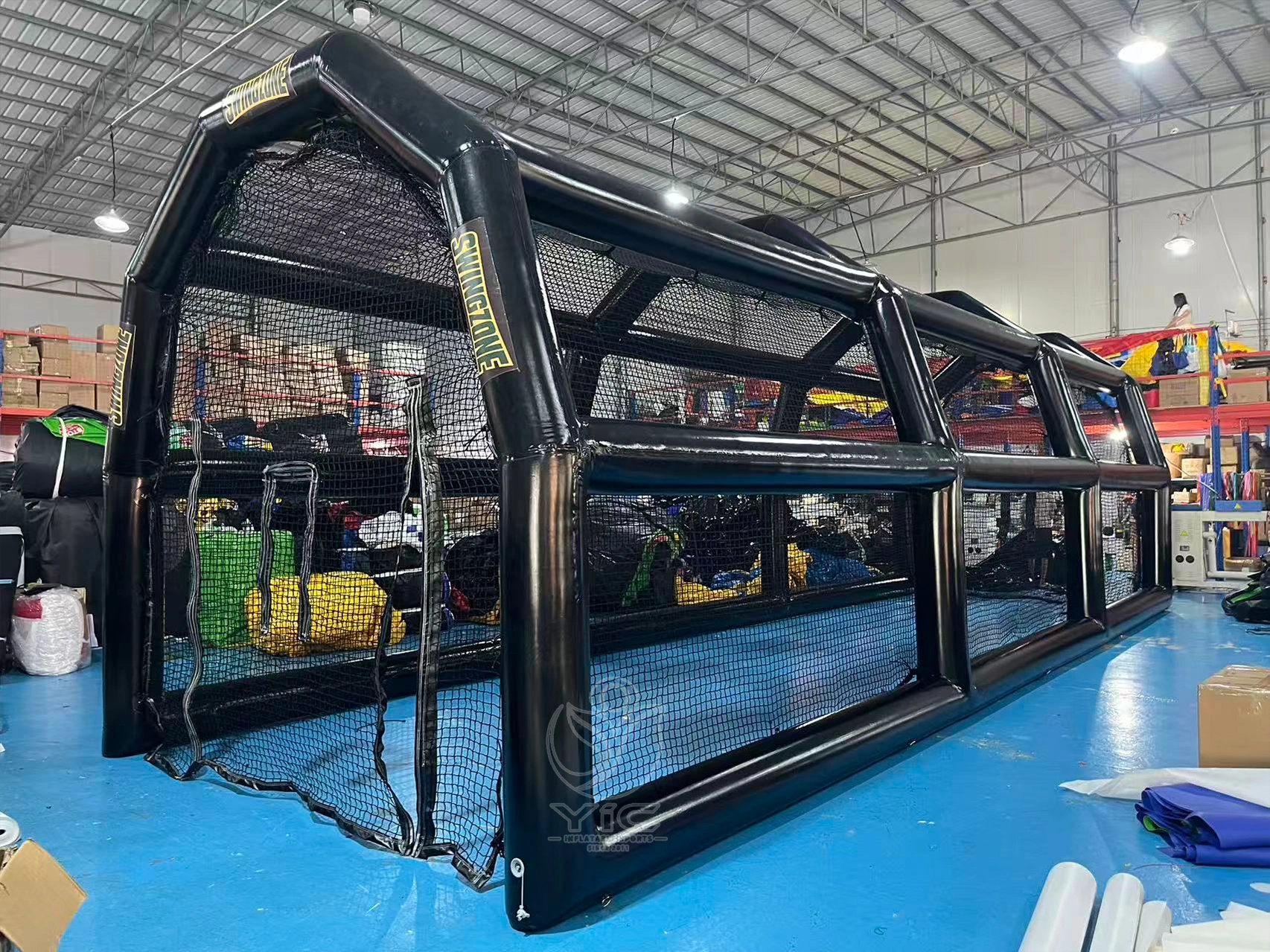 Commercial inflatable batting cage