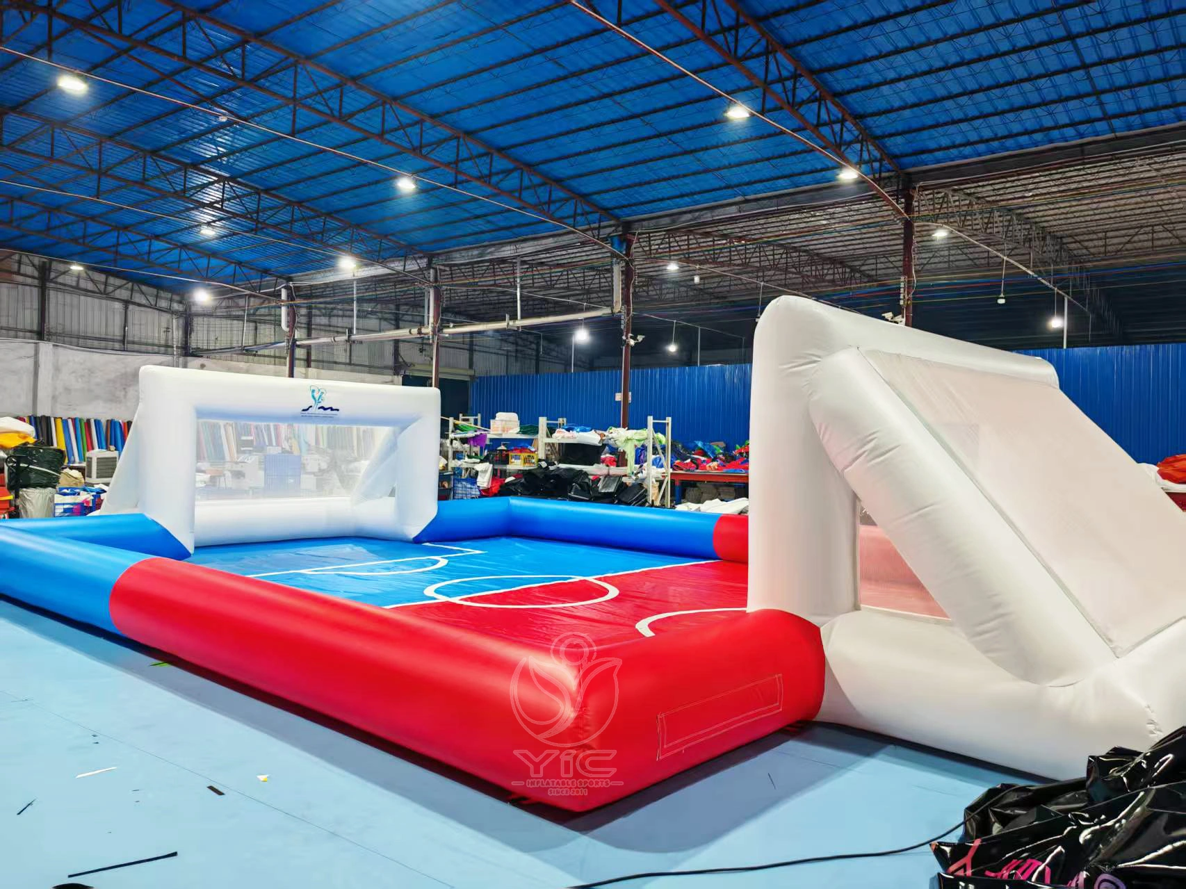 Inflatable soccer field