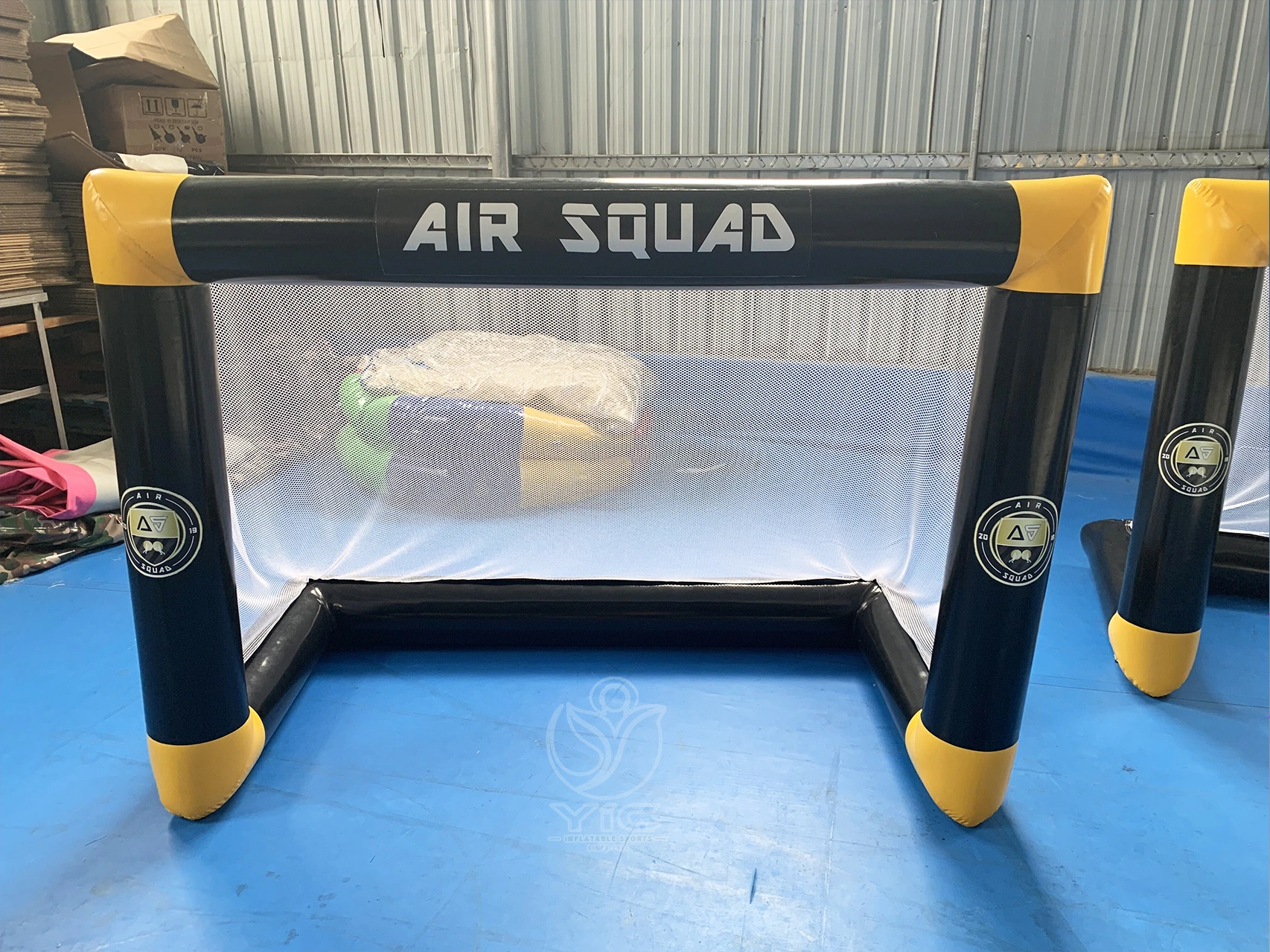 Small inflatable soccer goal