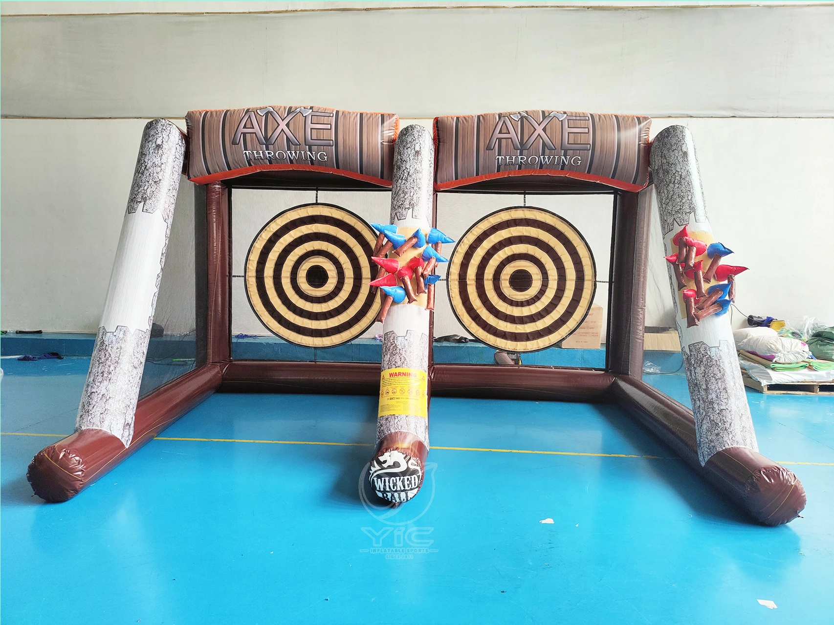 Dual axe throwing inflatable