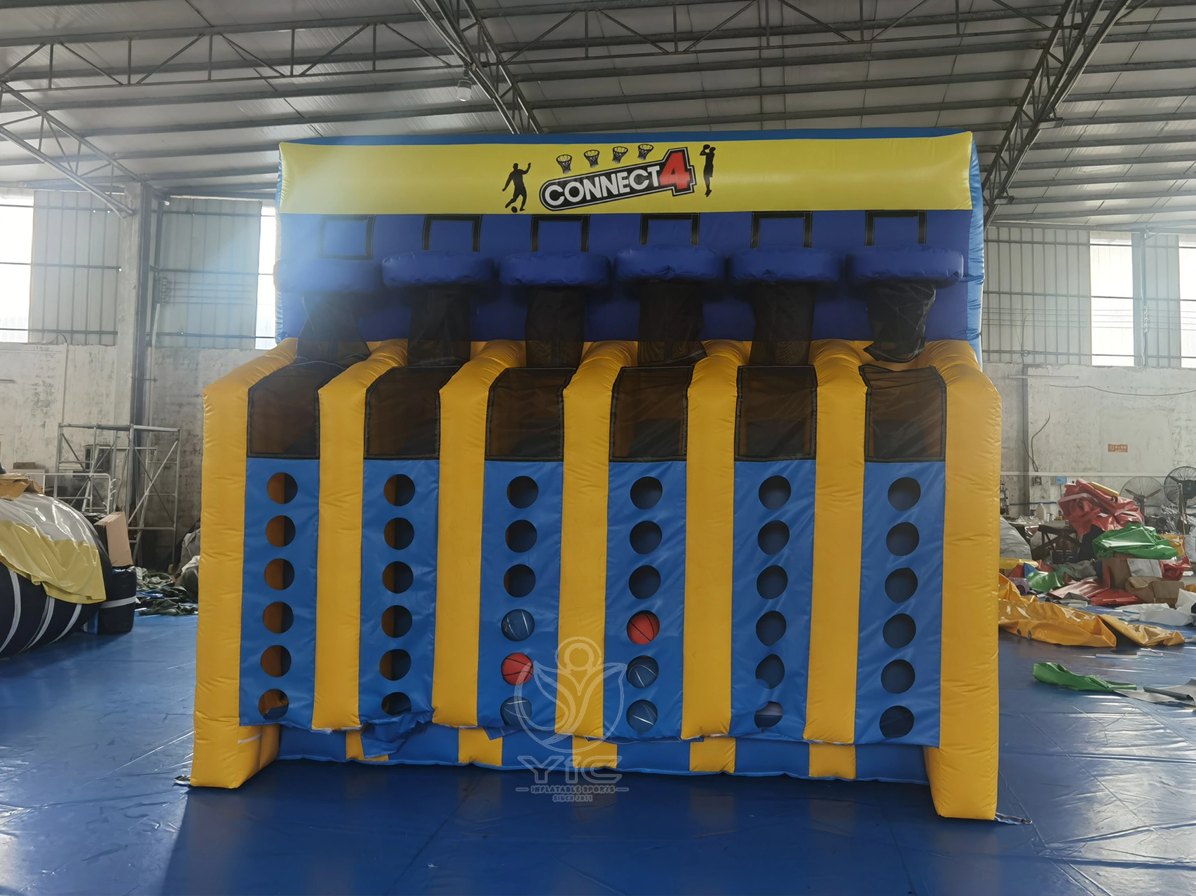 Inflatable basketball connect four