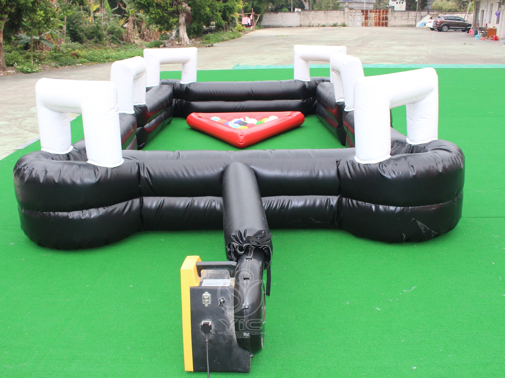 Inflatable human billiards game