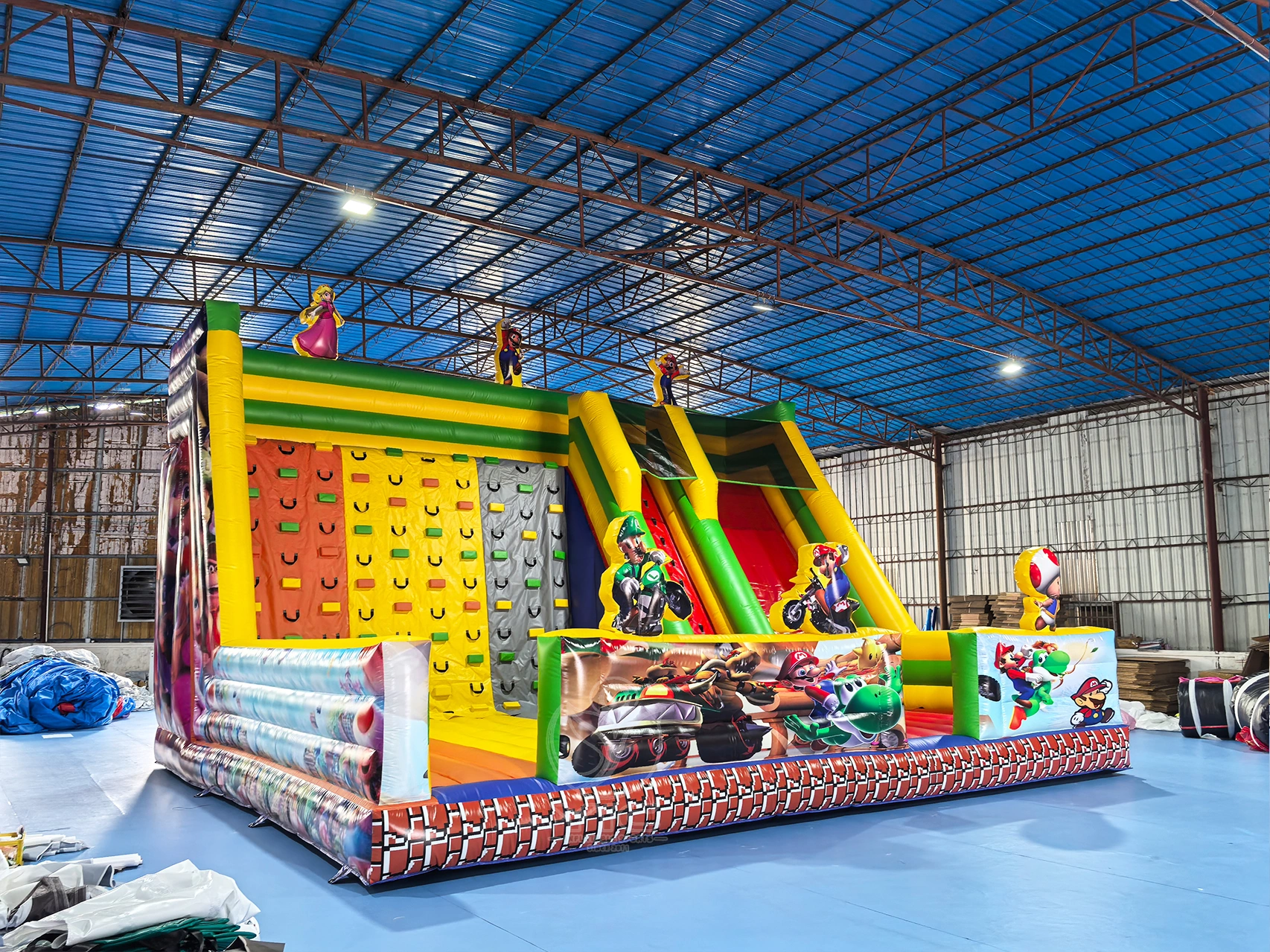 Commercial mario kart theme inflatable slide and climb product photo 2