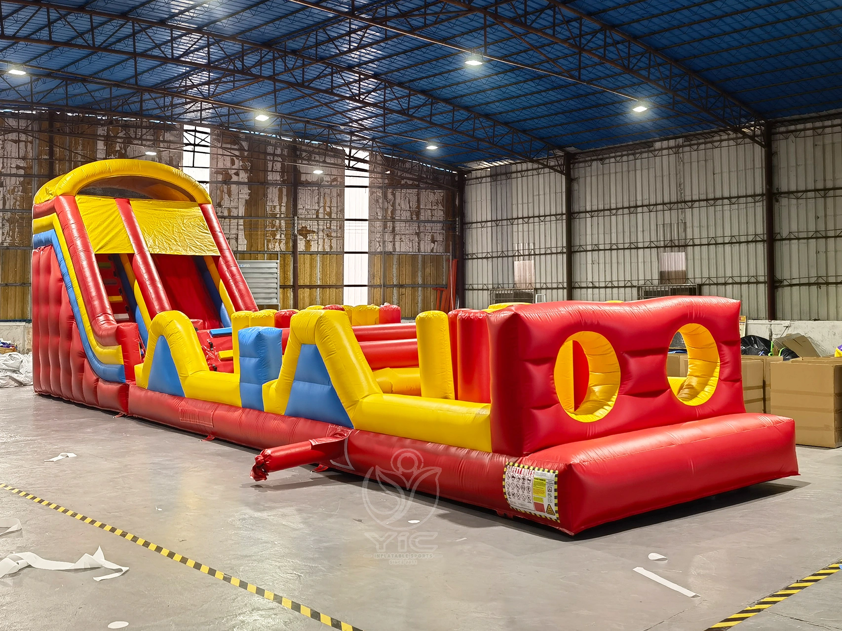 Red and yellow obstacle course
