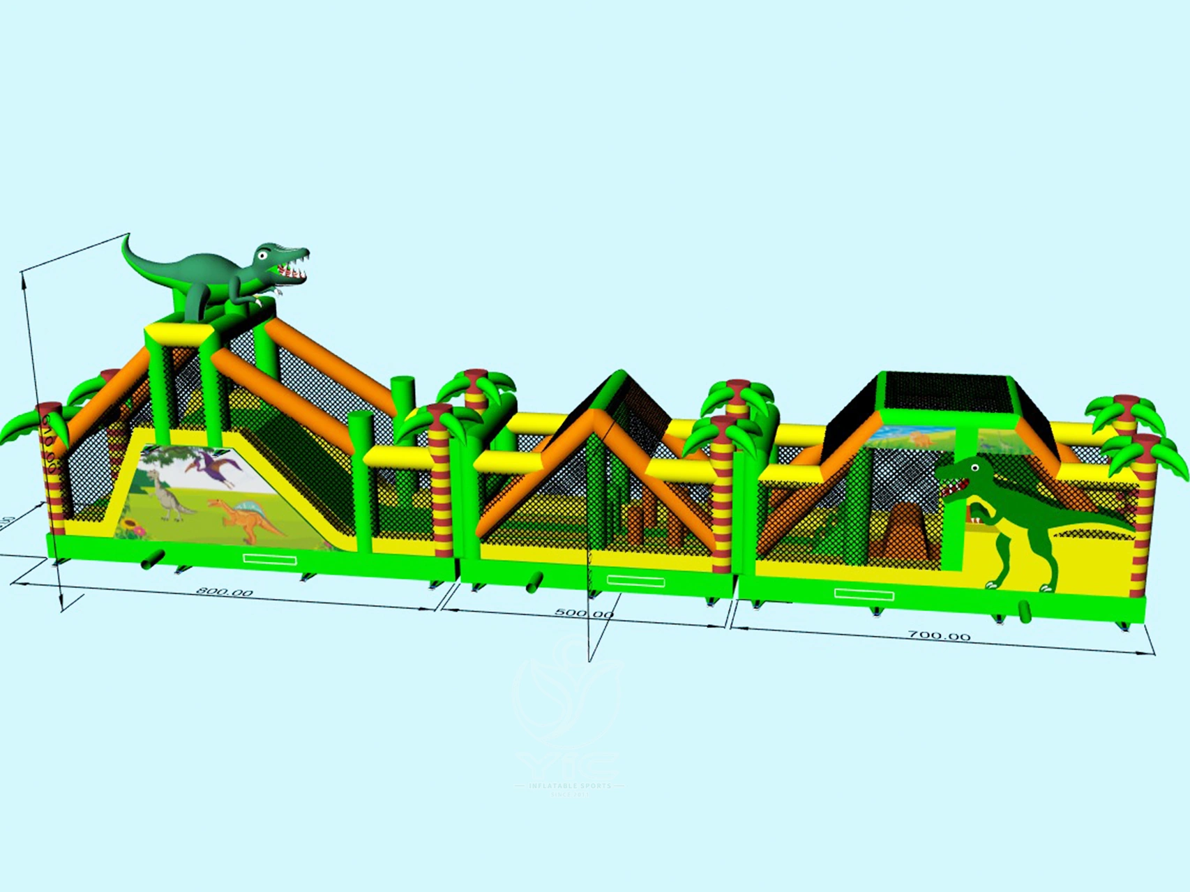 Dinosaur inflatable obstacle course product photo 5
