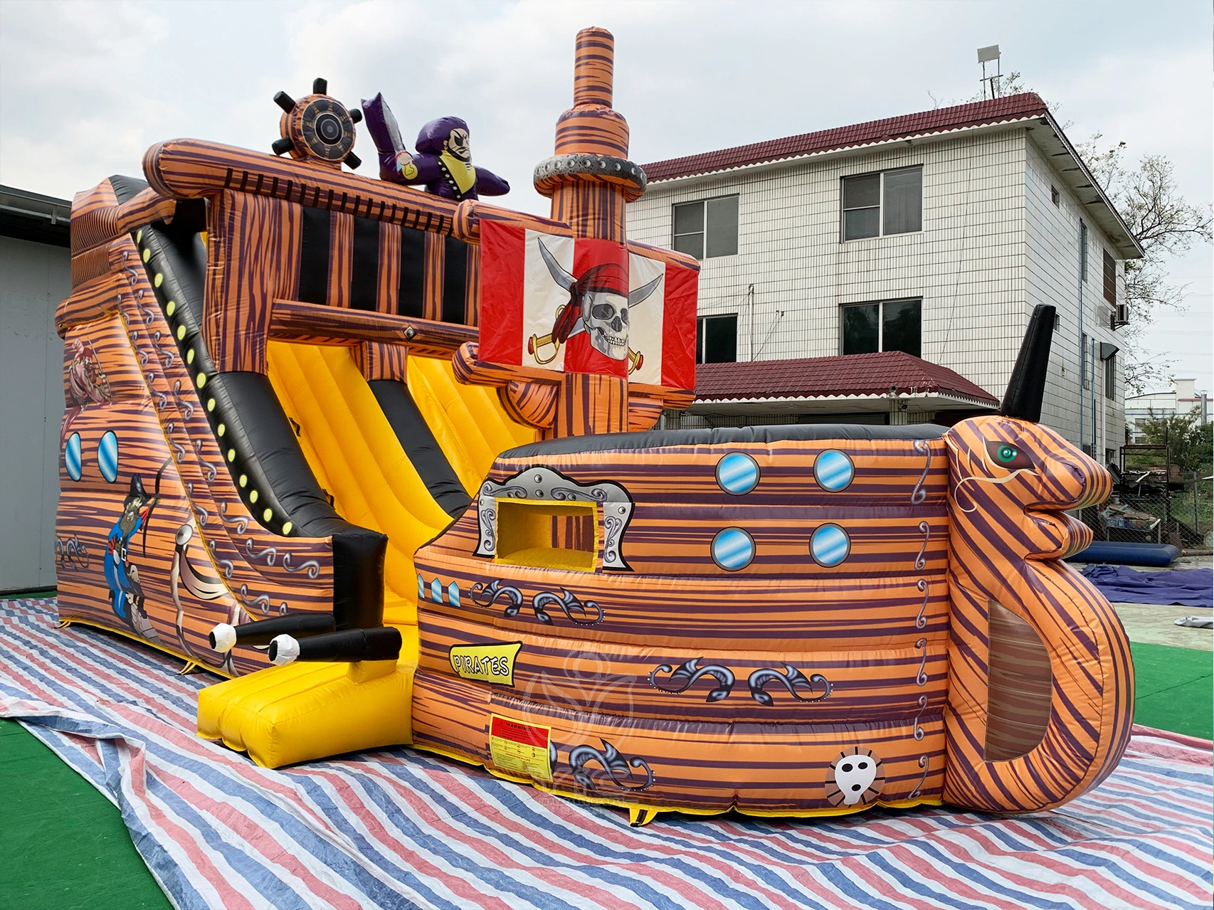 Inflatable pirate ship slide