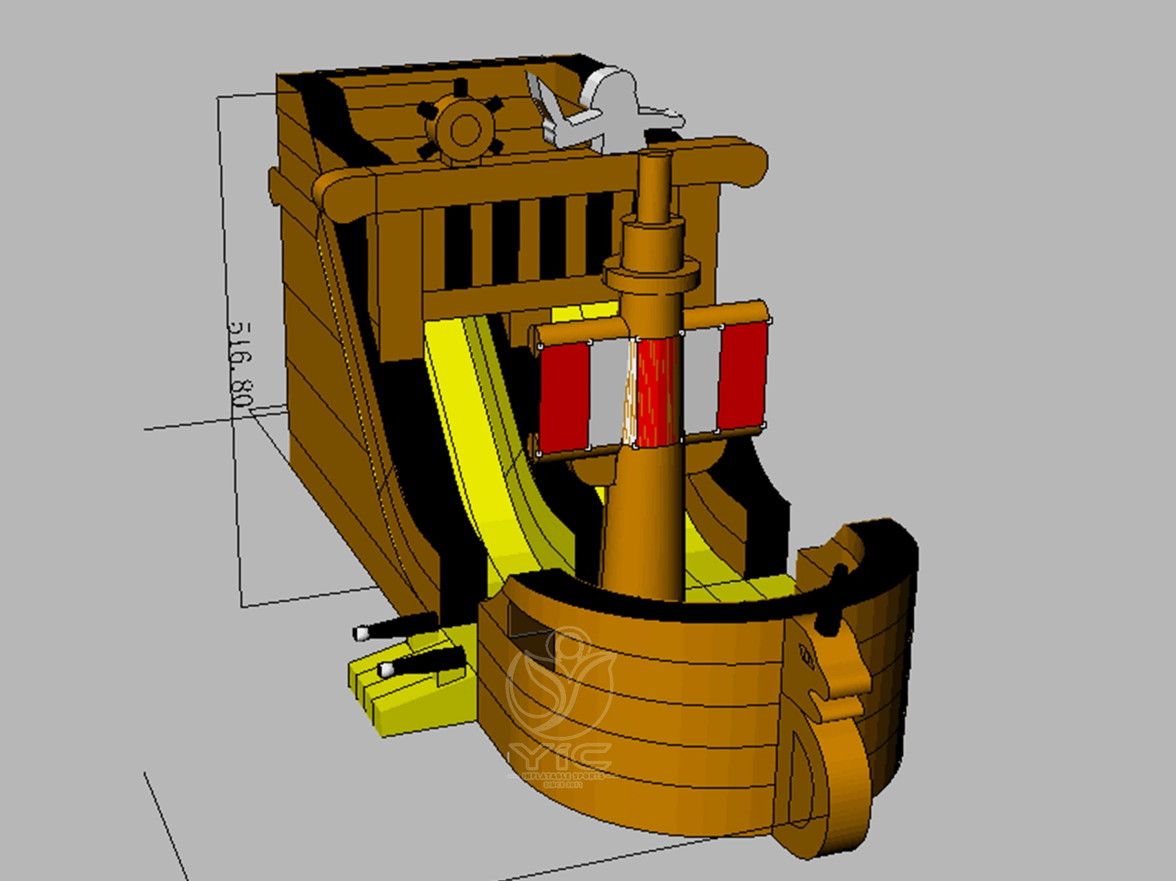 Inflatable pirate ship slide product photo 5