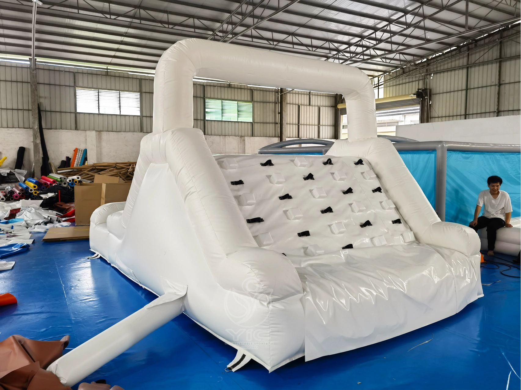 White Inflatable Pool Slide Combo product photo 2