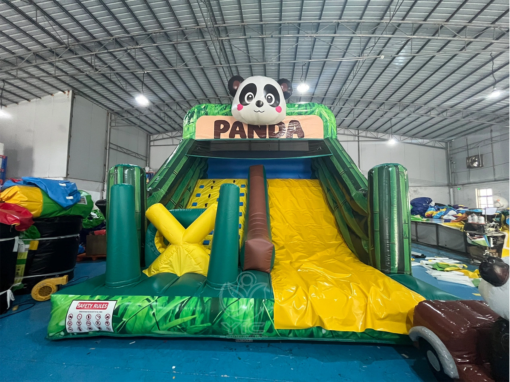 Inflatable panda slide