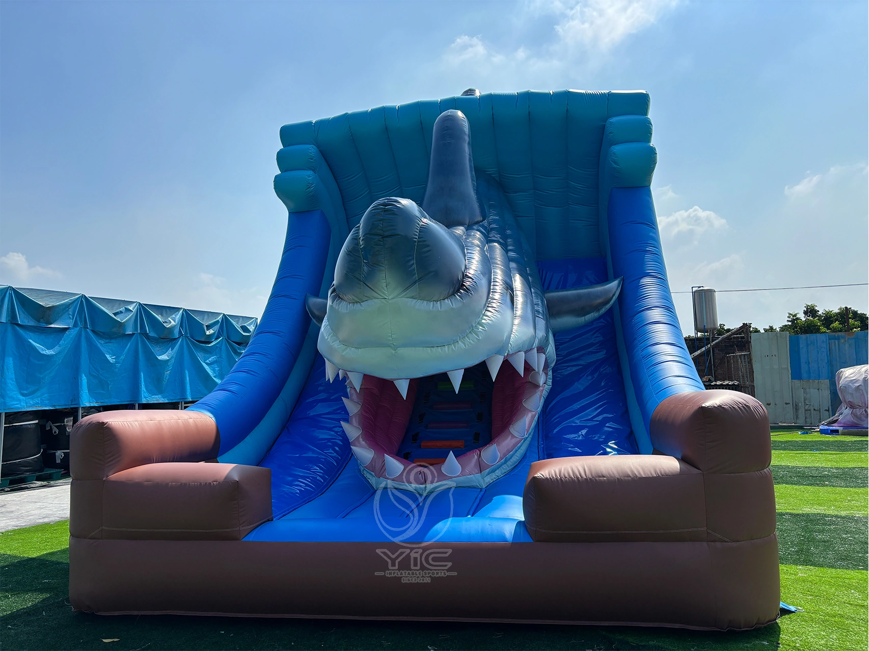 Inflatable shark slide