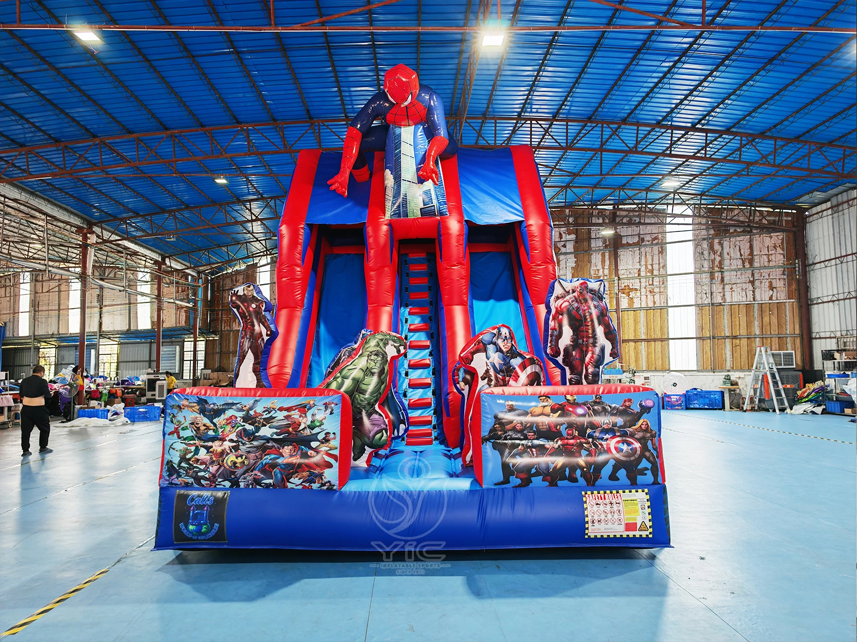 Spider man inflatable slide