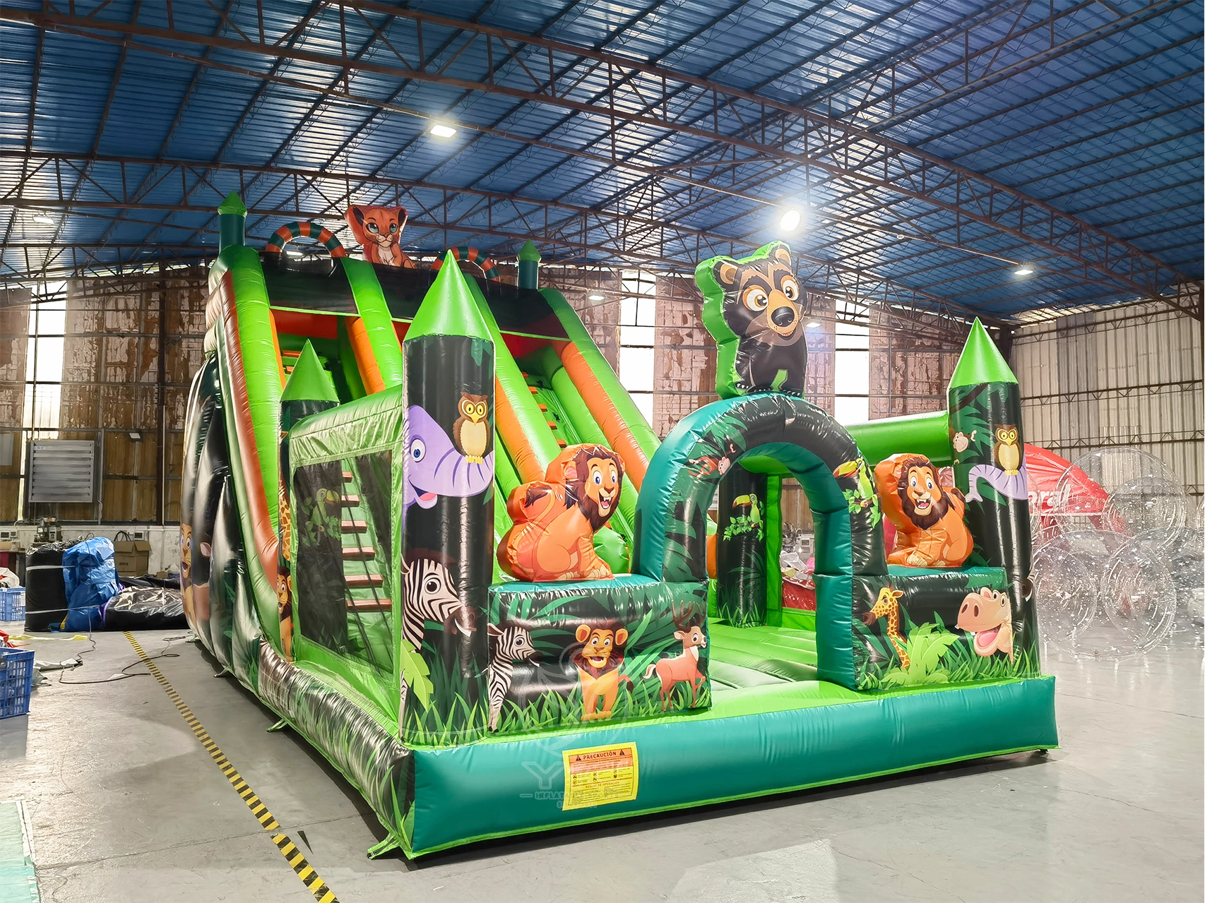 Inflatable jungle slide