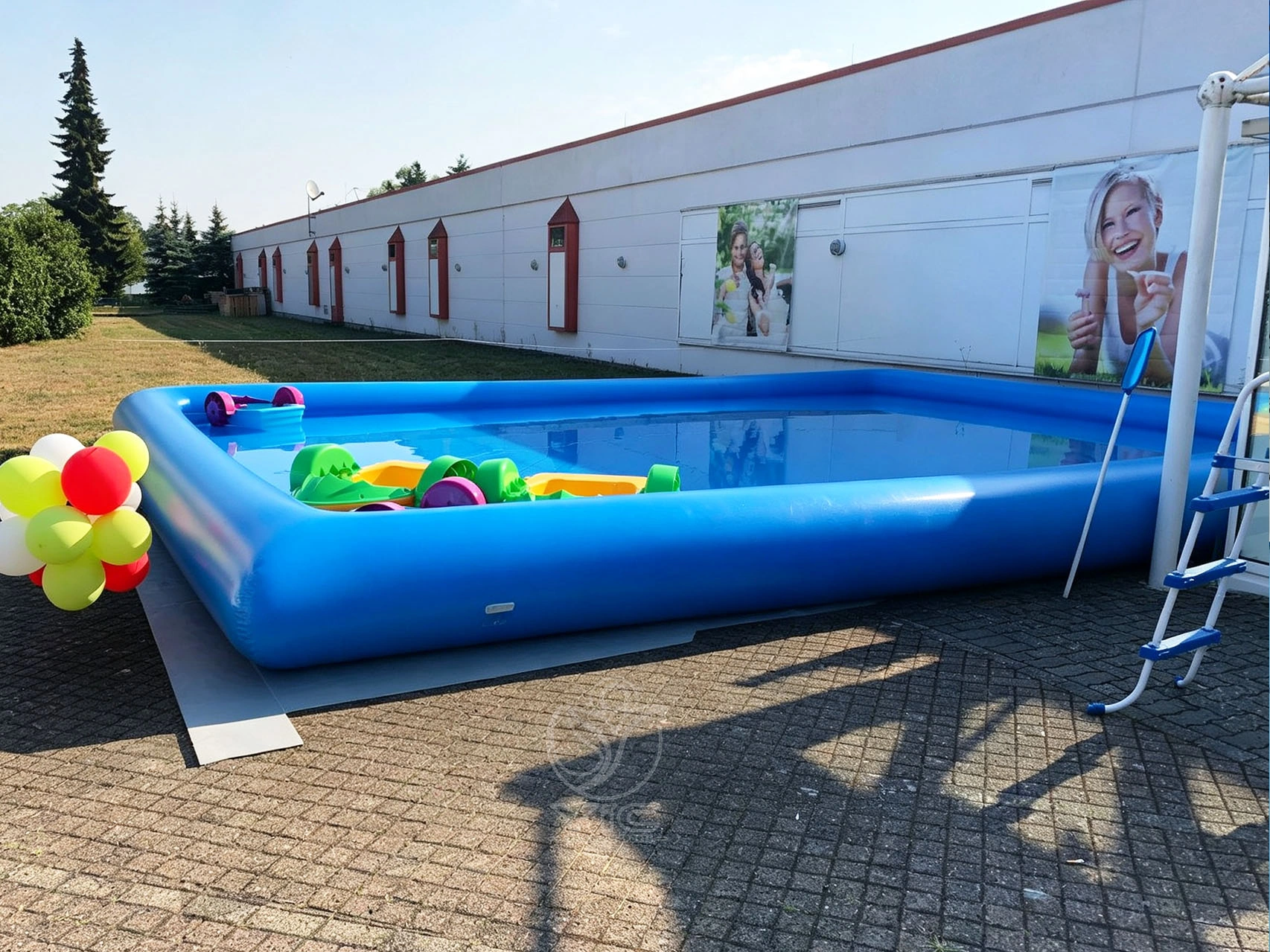 Commercial inflatable paddle boat pool